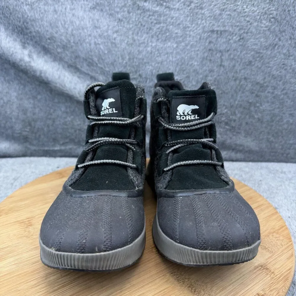 Sorel Winter Sneaker Shoes Womens Size 8.5 Gray Textile Lace Up Boots NL4428-010